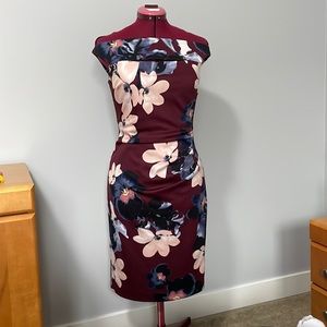 Le Château floral formal dress with cut out